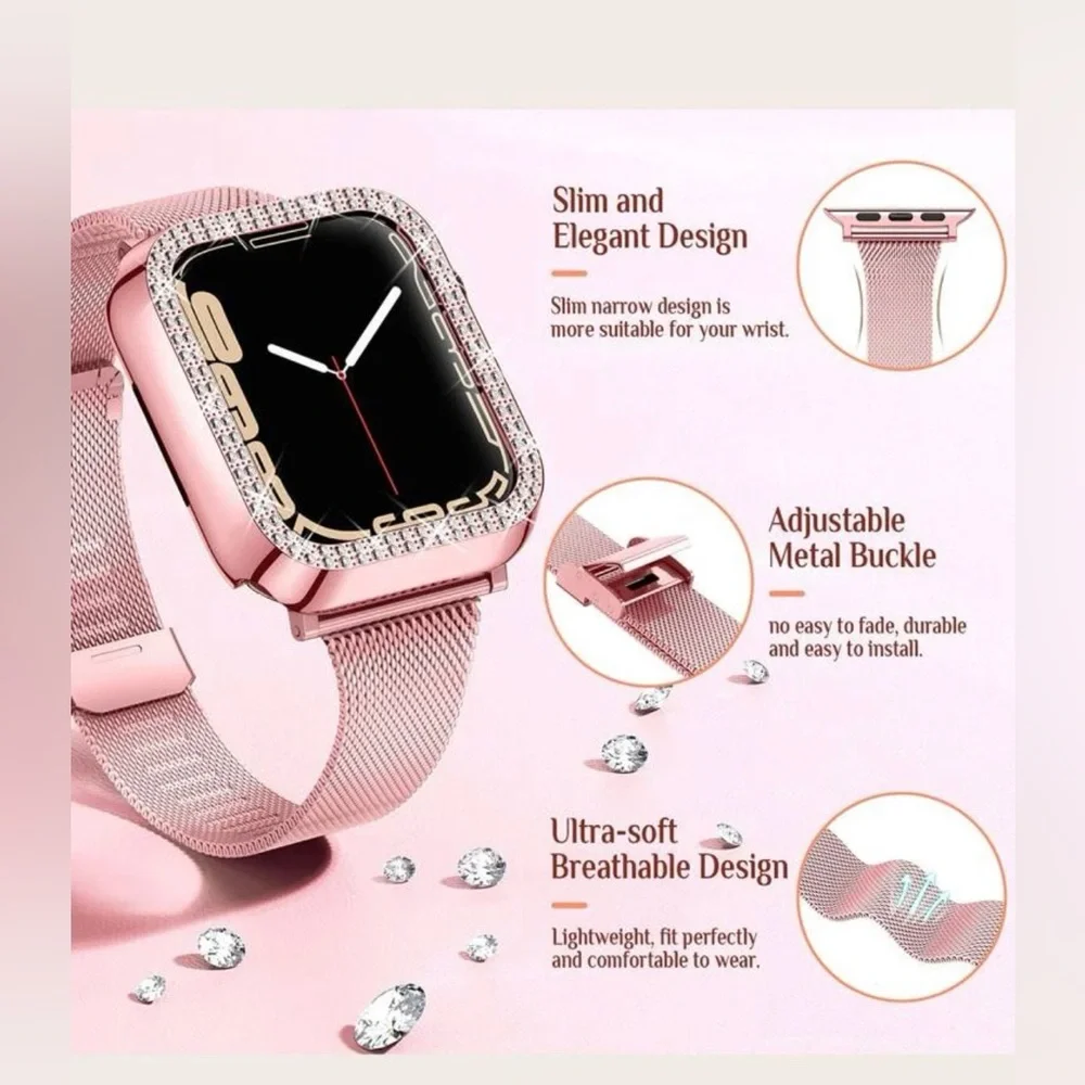 Rhinestone Case With Magnetic Watchband For Apple Watch - Picture 6 of 6